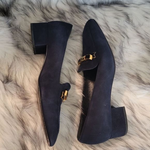 Bally Blue Suede Marelle Loafers - Picture 6 of 9